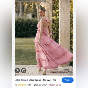 Petal & Pup Pink Ruffled Maxi Dress